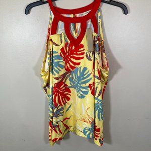 NWT FLT Studio Yellow and Red Tank Top Blouse